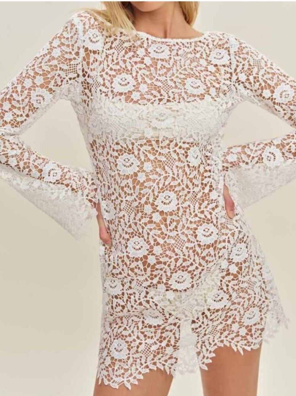 Reformation Sereia Mini Dress in Ivory XL